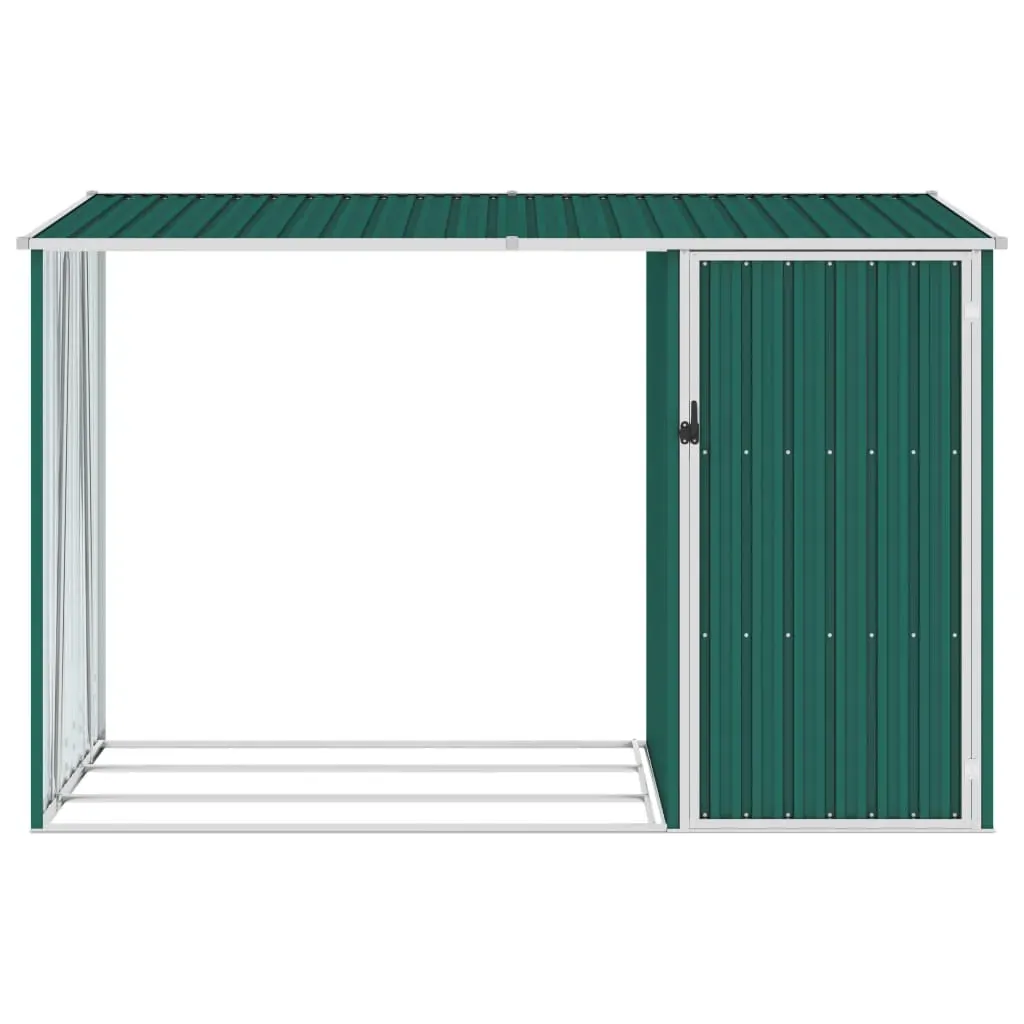 Garden Firewood Shed Green 245x98x159 cm Galvanised Steel Price