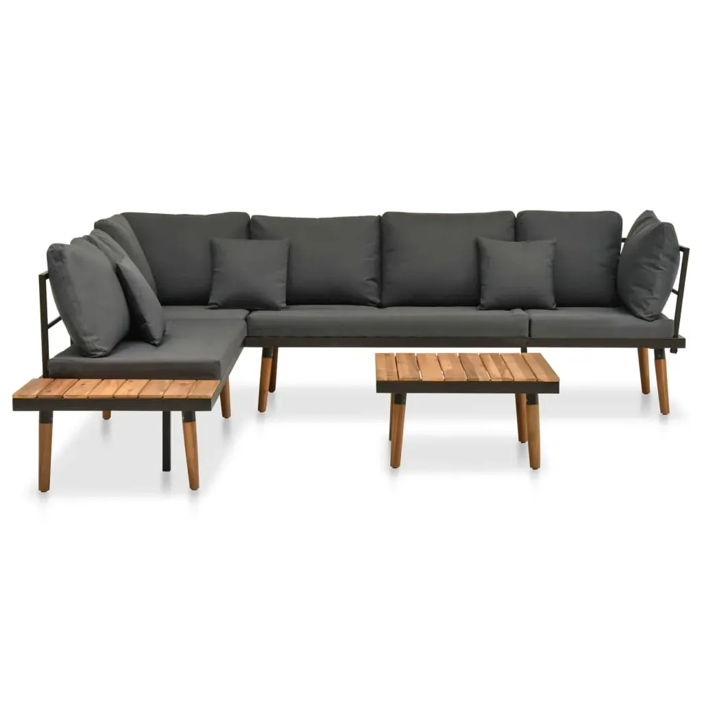 4 Piece Garden Lounge Set with Cushions Solid Acacia Wood Price