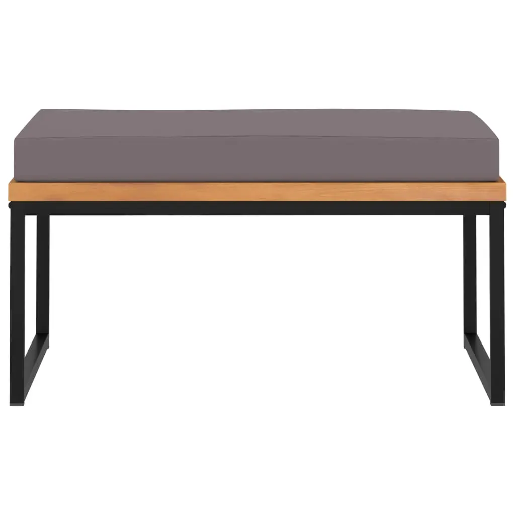 Footrest with Cushion 66x66x36 cm Solid Acacia Wood Dark Grey Price
