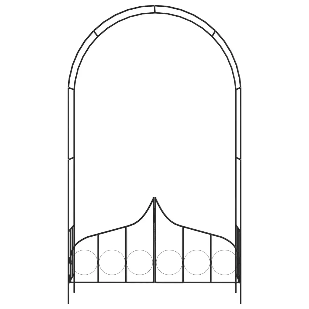 Garden Arch with Gate Black 138x40x238 cm Iron Price