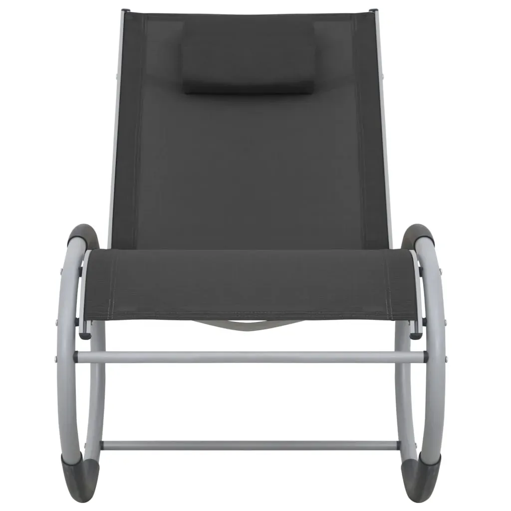 Outdoor Rocking Chair Black Textilene Price