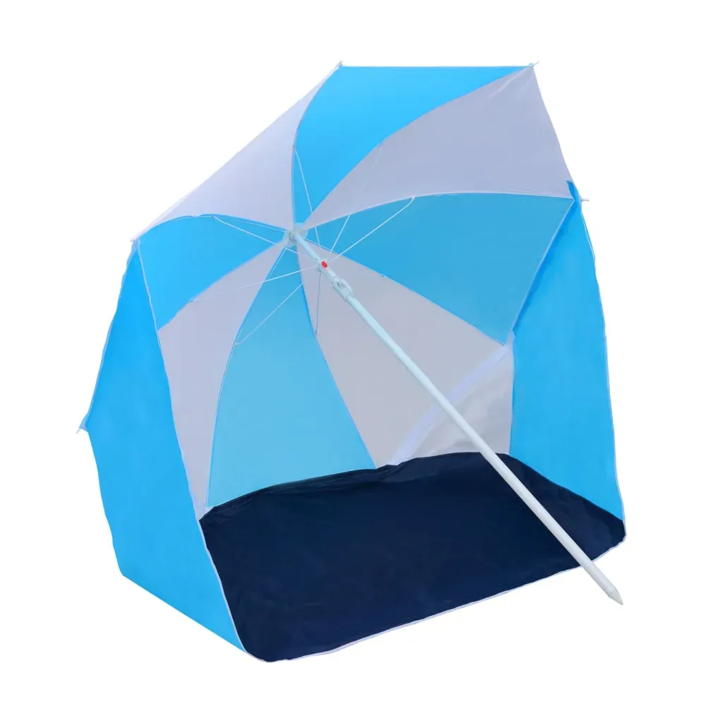 Beach Umbrella Shelter Blue and White 180 cm Fabric Price
