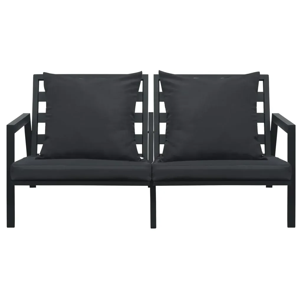 Garden 2-Seater Sofa with Cushions Dark Grey Aluminium Price
