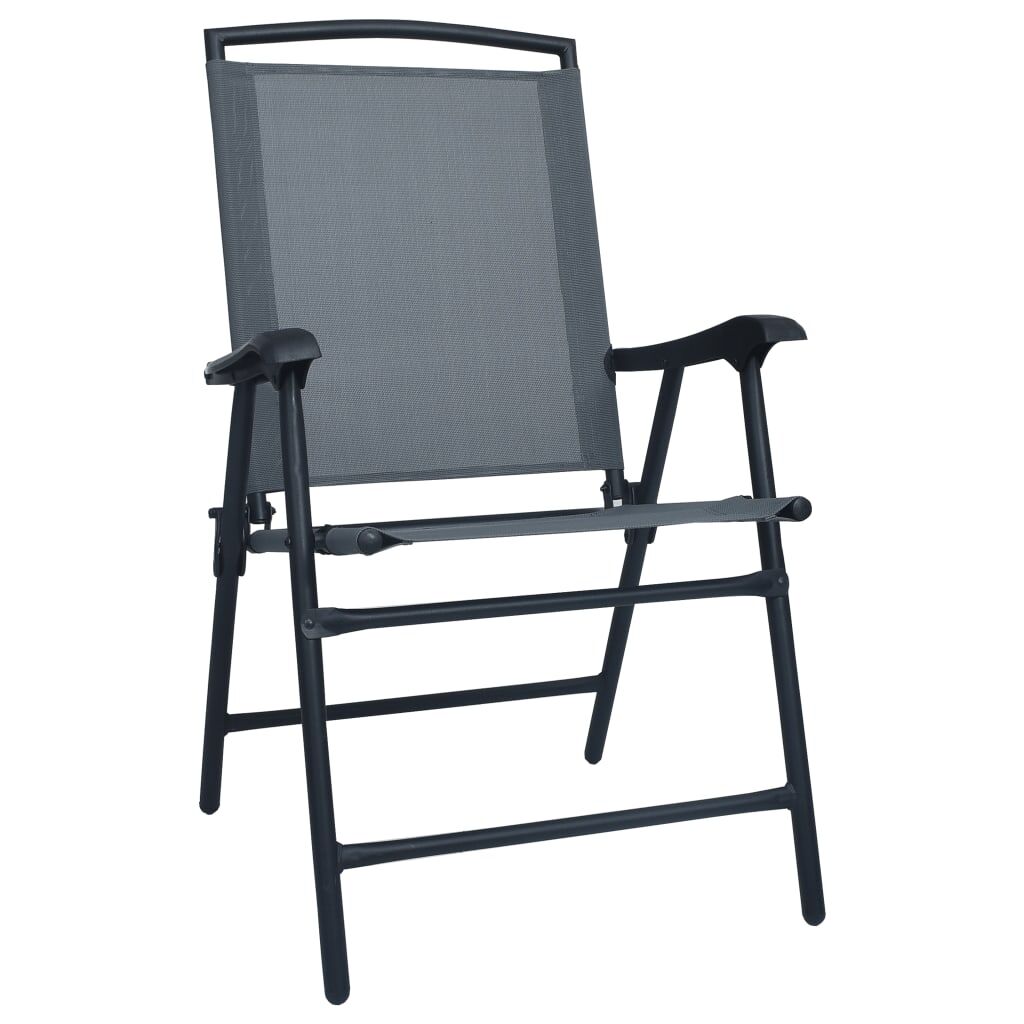 Folding Garden Chairs 2 pcs Texilene Grey Price
