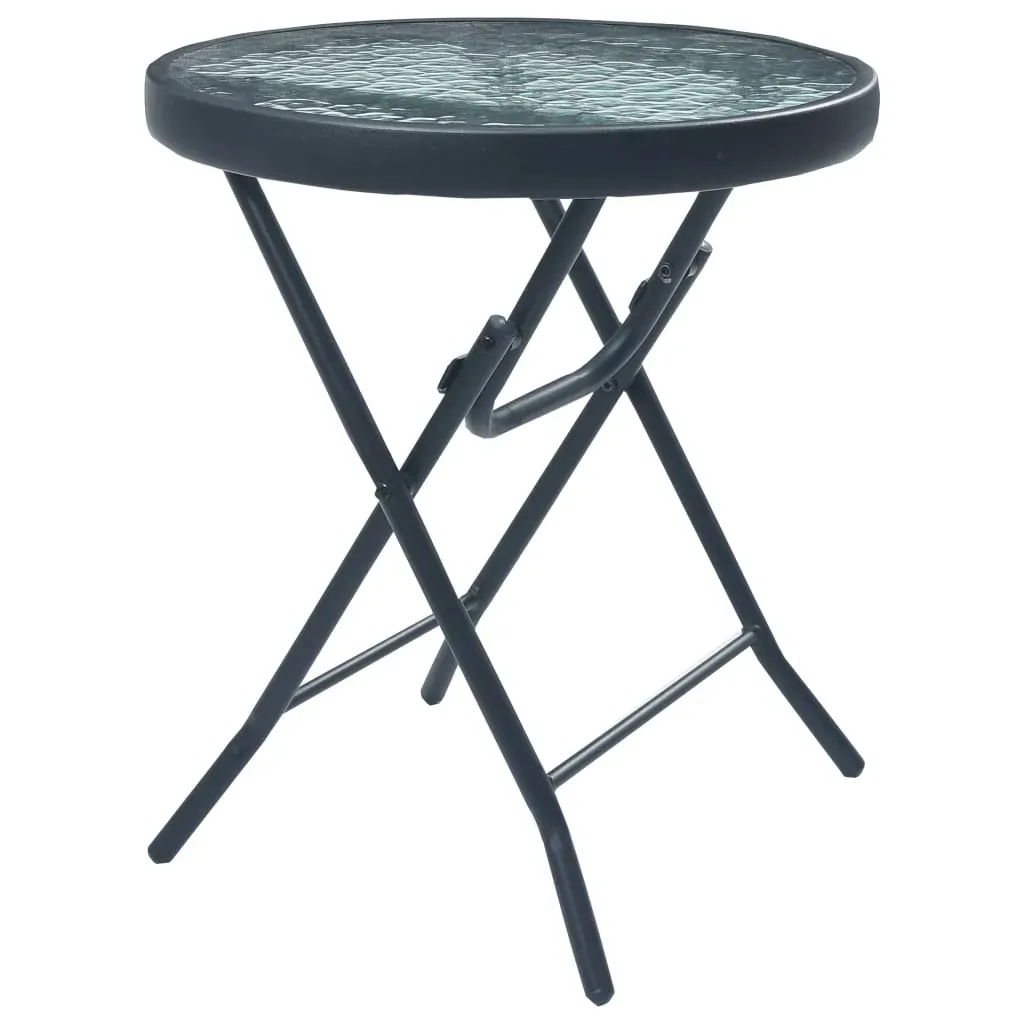 Bistro Table Black 40x46 cm Steel and Glass Price