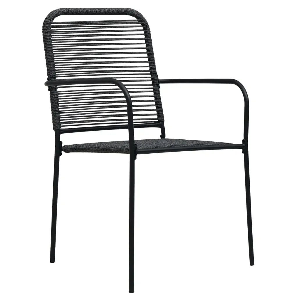 Garden Chairs 2 pcs Cotton Rope and Steel Black Price