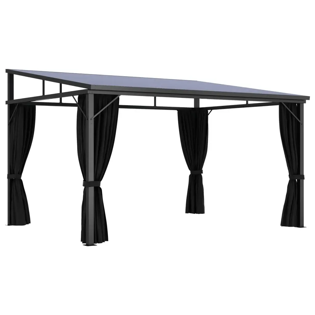 Gazebo with Curtain 405x294x244 cm Anthracite Price