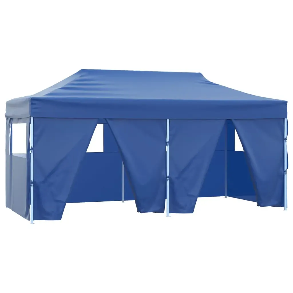 Professional Folding Party Tent with 4 Sidewalls 3x6 m Steel Blue Price