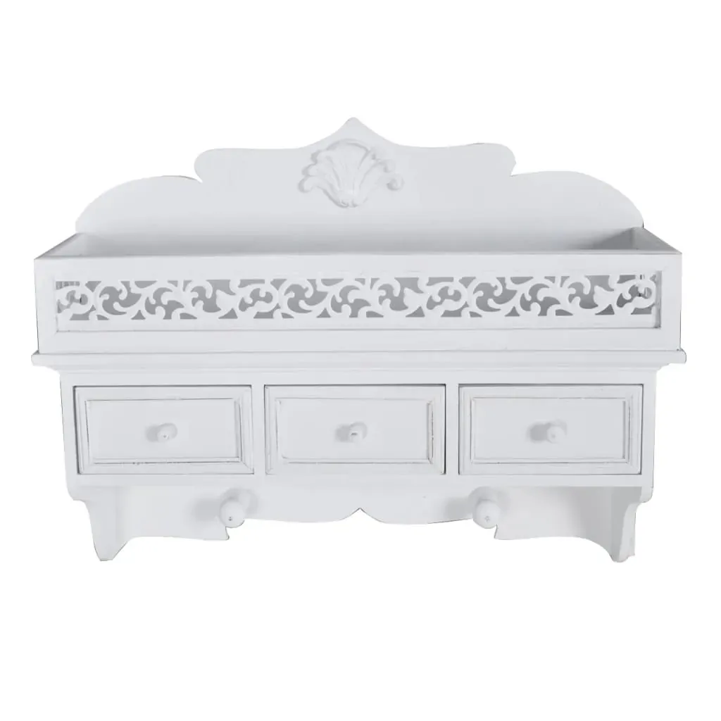 Wall Shelf/Peg with 3 Drawers 2 Hooks Price