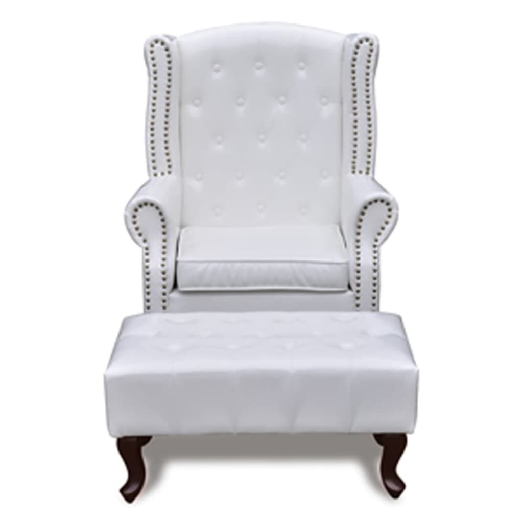 Armchair with Ottoman White Price