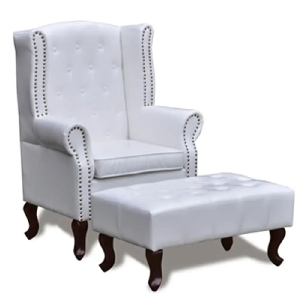 Armchair with Ottoman White Price