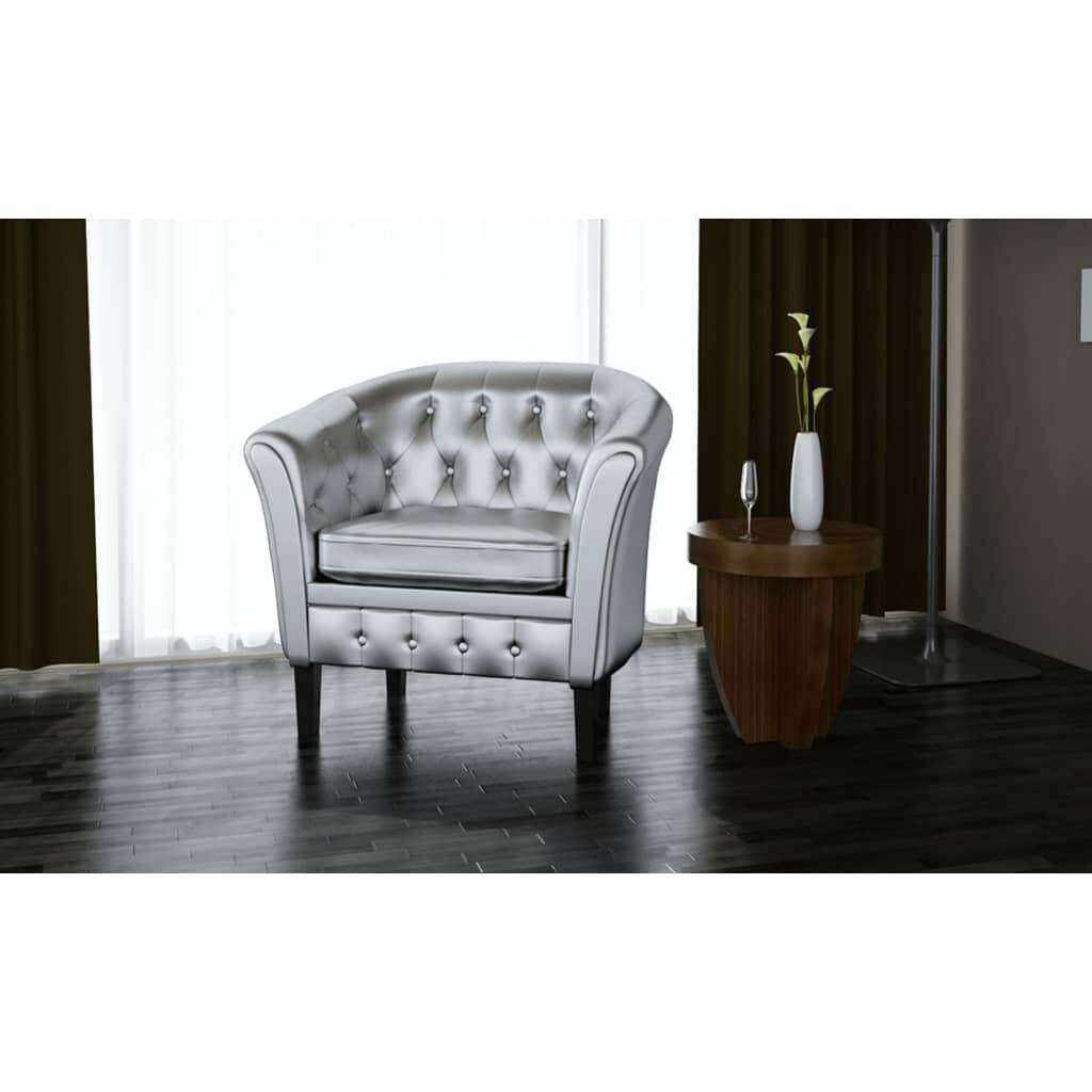 Tub Chair Silver Faux Leather Price