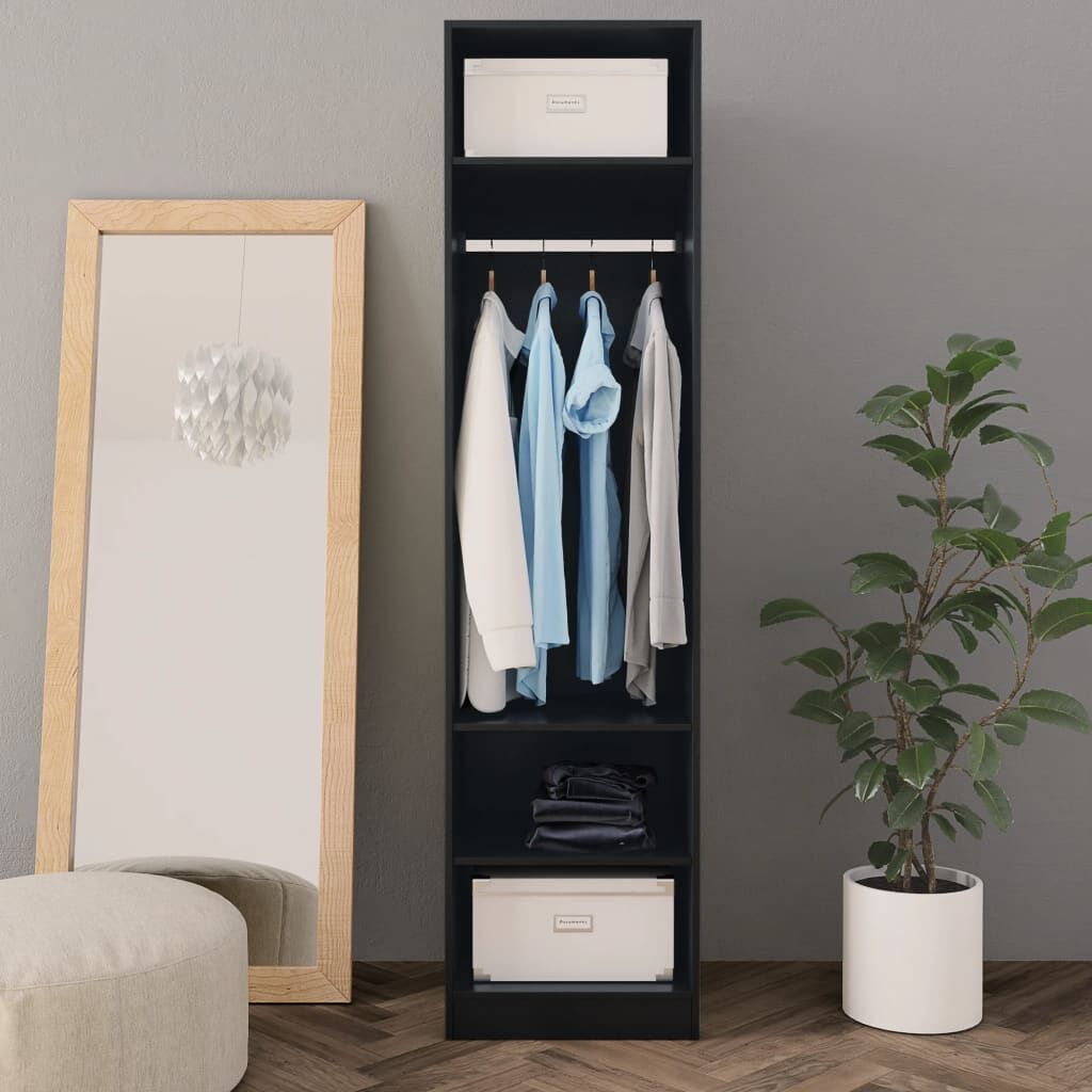 Wardrobe Black 50x50x200 cm Engineered Wood Price