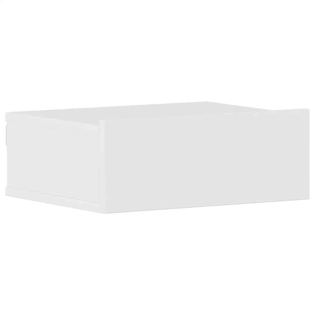 Floating Nightstand High Gloss White 40x30x15 cm Engineered Wood Price