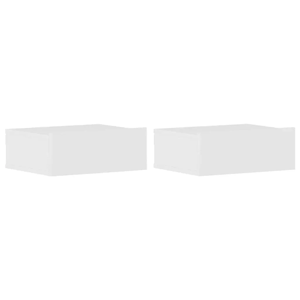 Floating Nightstands 2 pcs High Gloss White 40x30x15 cm Engineered Wood Price