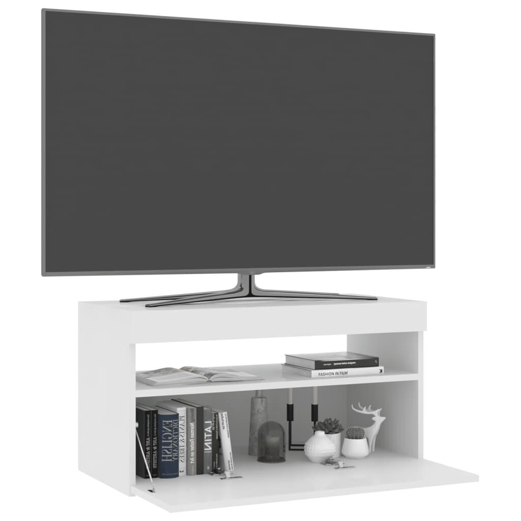 TV Cabinet with LED Lights White 75x35x40 cm Price