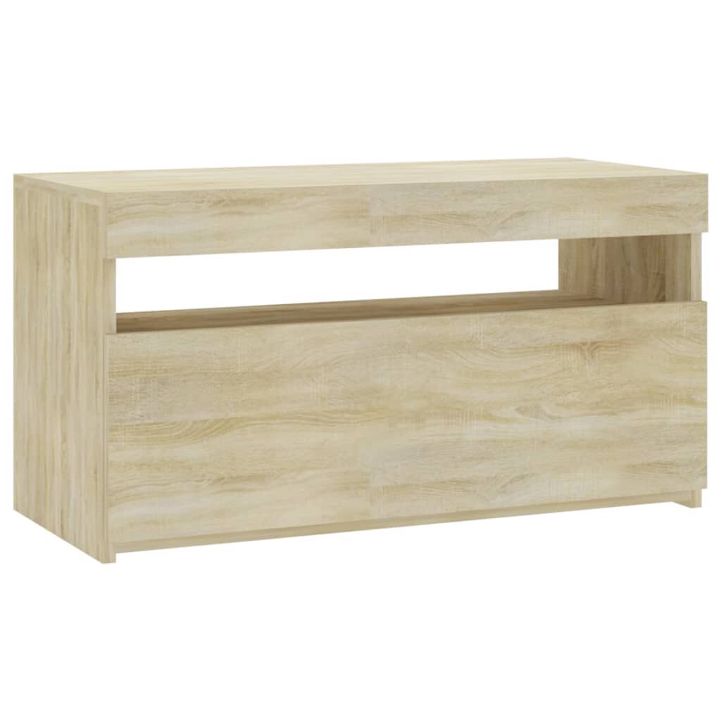 TV Cabinet with LED Lights Sonoma Oak 75x35x40 cm Price