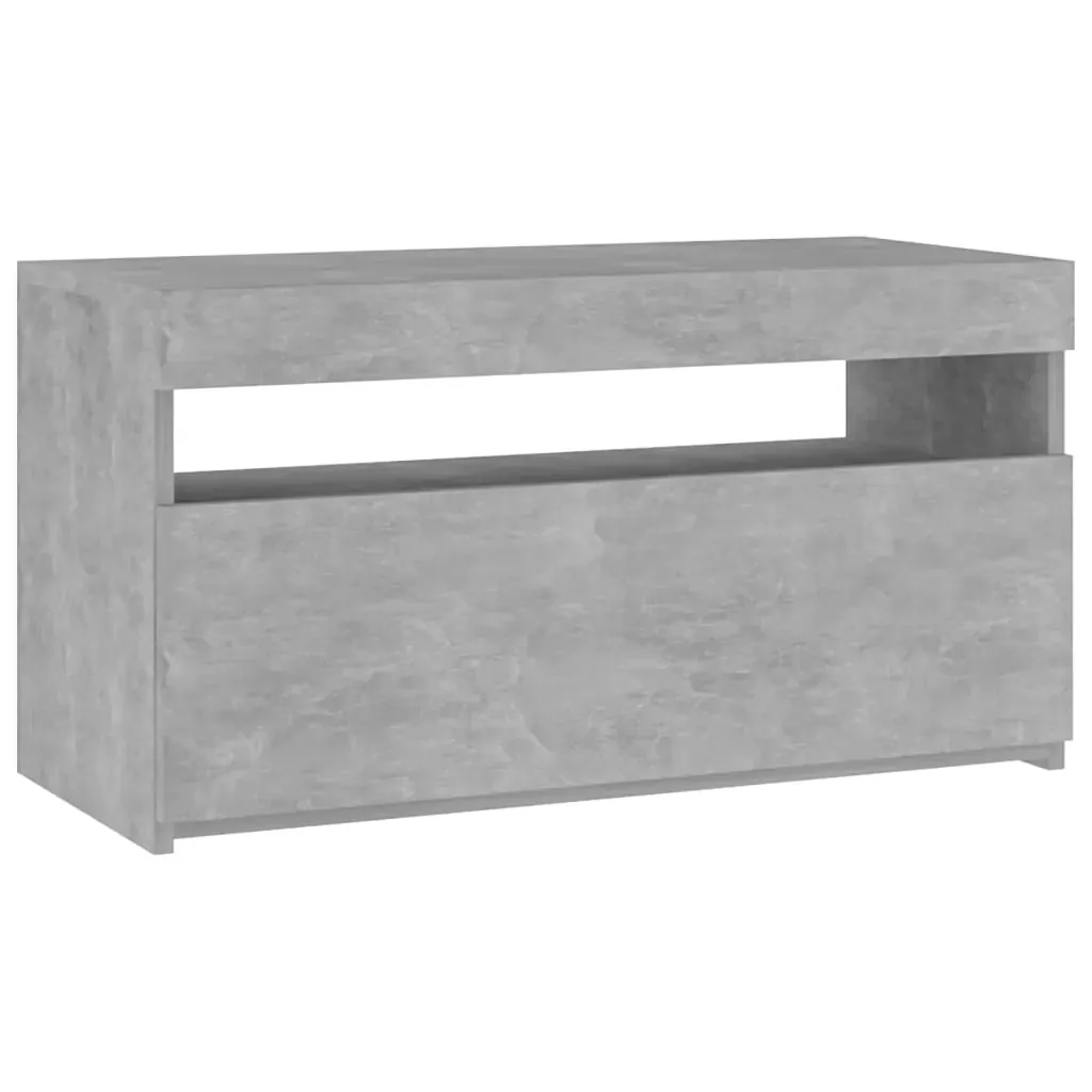 TV Cabinet with LED Lights Concrete Grey 75x35x40 cm Price
