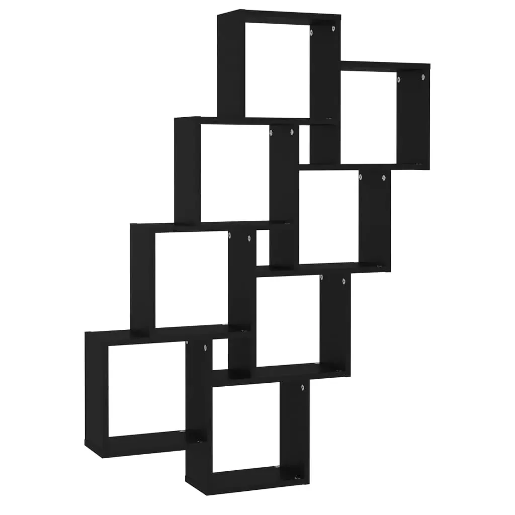 Wall Cube Shelf Black 90x15x119 cm Engineered Wood Price