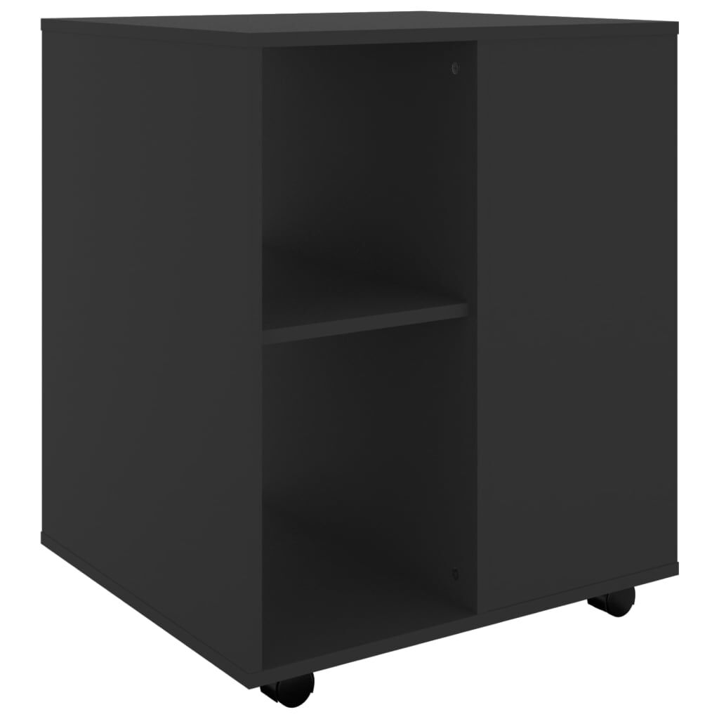 Rolling Cabinet Black 60x53x72 cm Engineered Wood Price