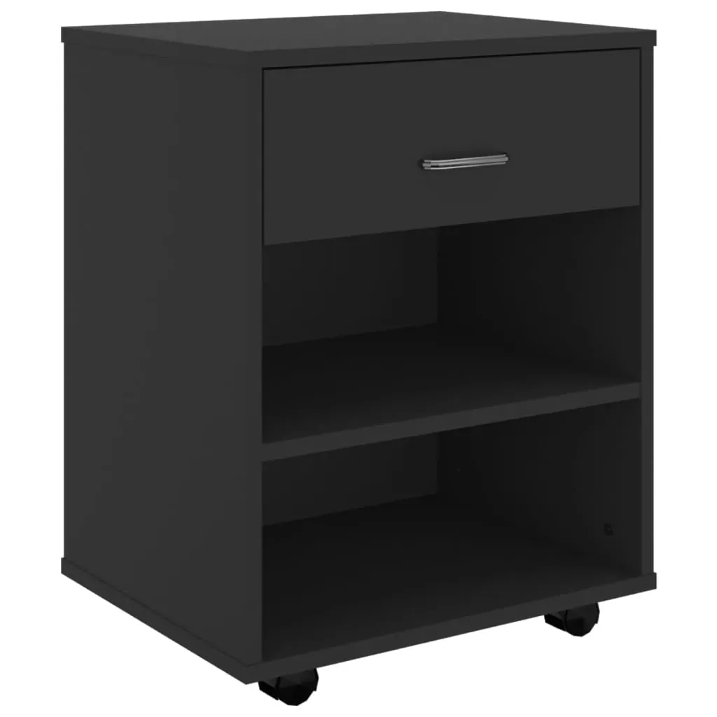Rolling Cabinet Black 46x36x59 cm Engineered Wood Price