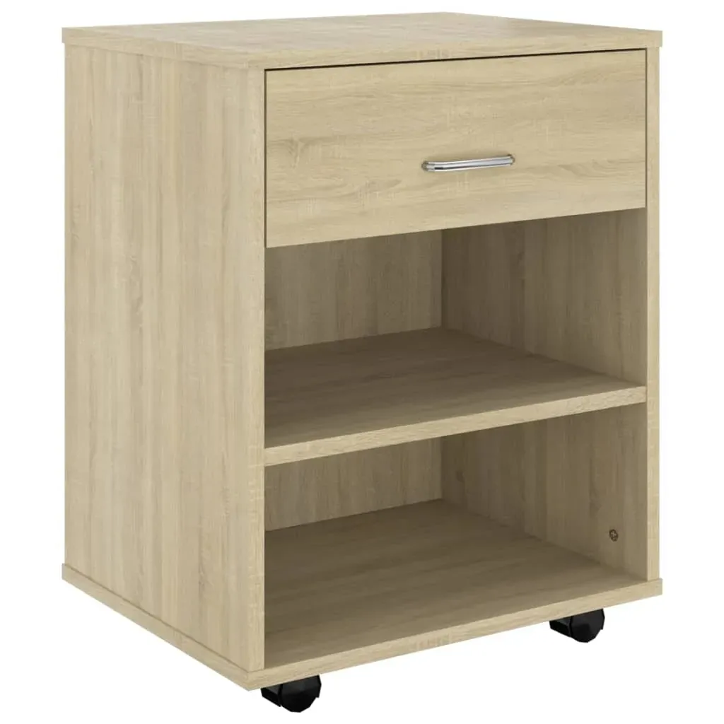 Rolling Cabinet Sonoma Oak 46x36x59 cm Engineered Wood Price