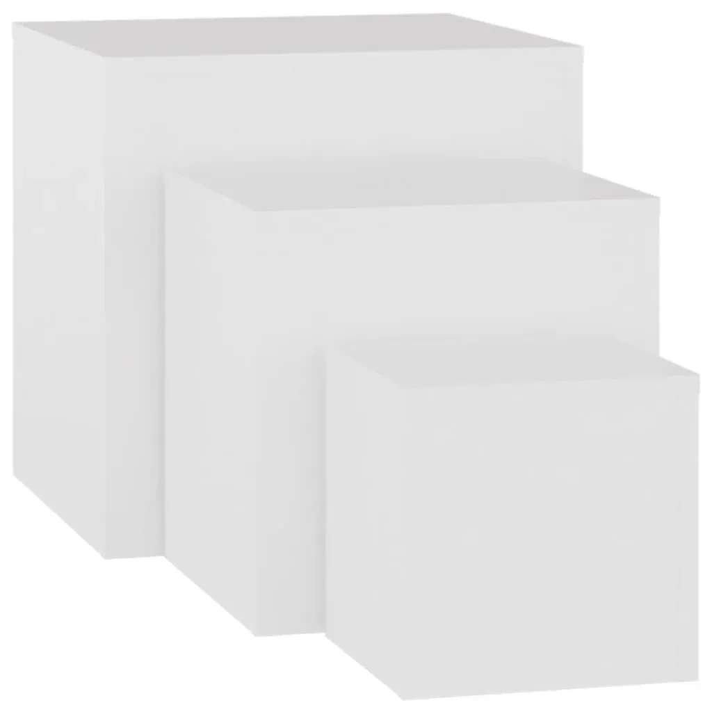 Side Tables 3 pcs White Engineered Wood Price