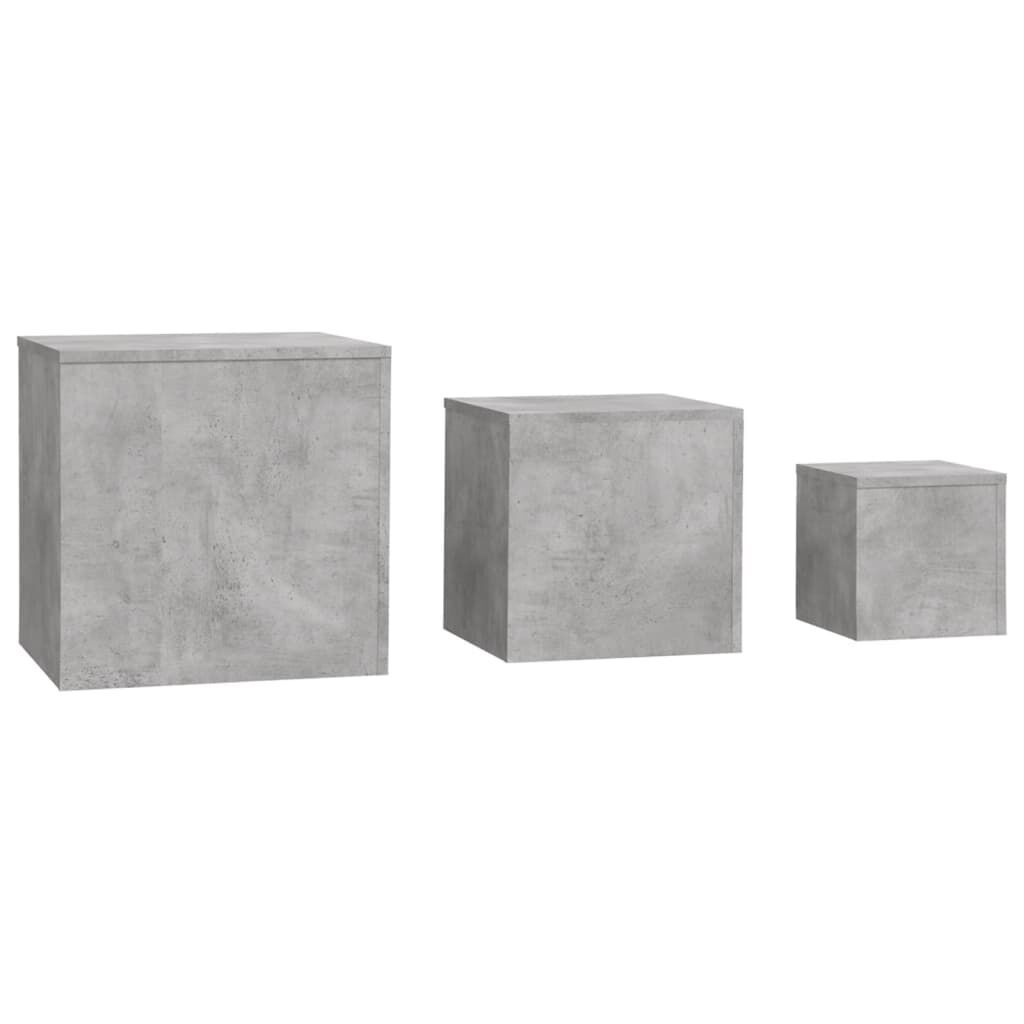 Side Tables 3 pcs Concrete Grey Engineered Wood Price