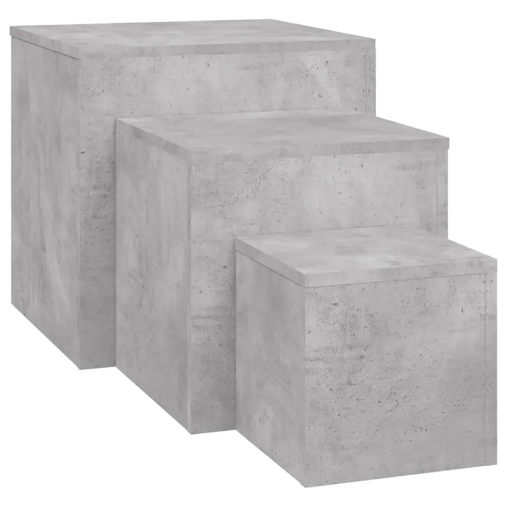 Side Tables 3 pcs Concrete Grey Engineered Wood Price