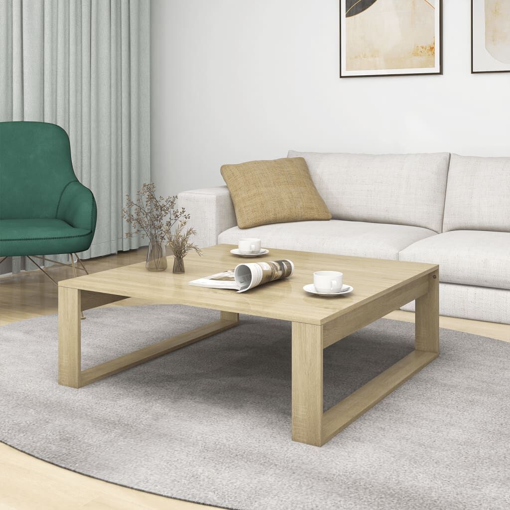 Coffee Table Sonoma Oak 100x100x35 cm Engineered Wood Price