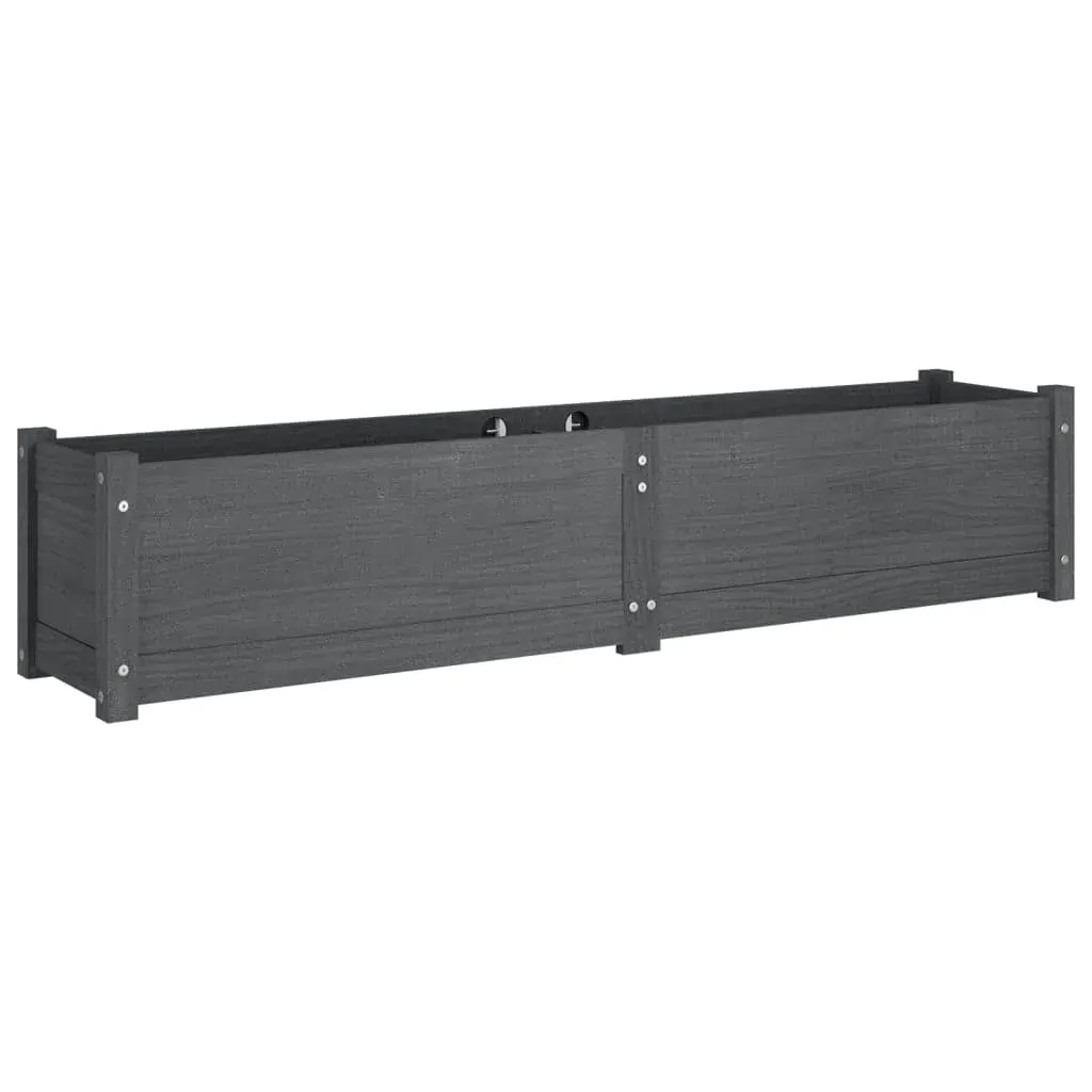 Garden Raised Bed Grey 150x31x31 cm Solid Pinewood Price