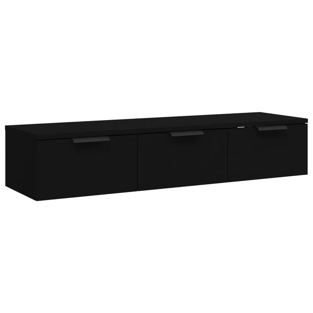 Wall Cabinet Black 102x30x20 cm Engineered Wood Price