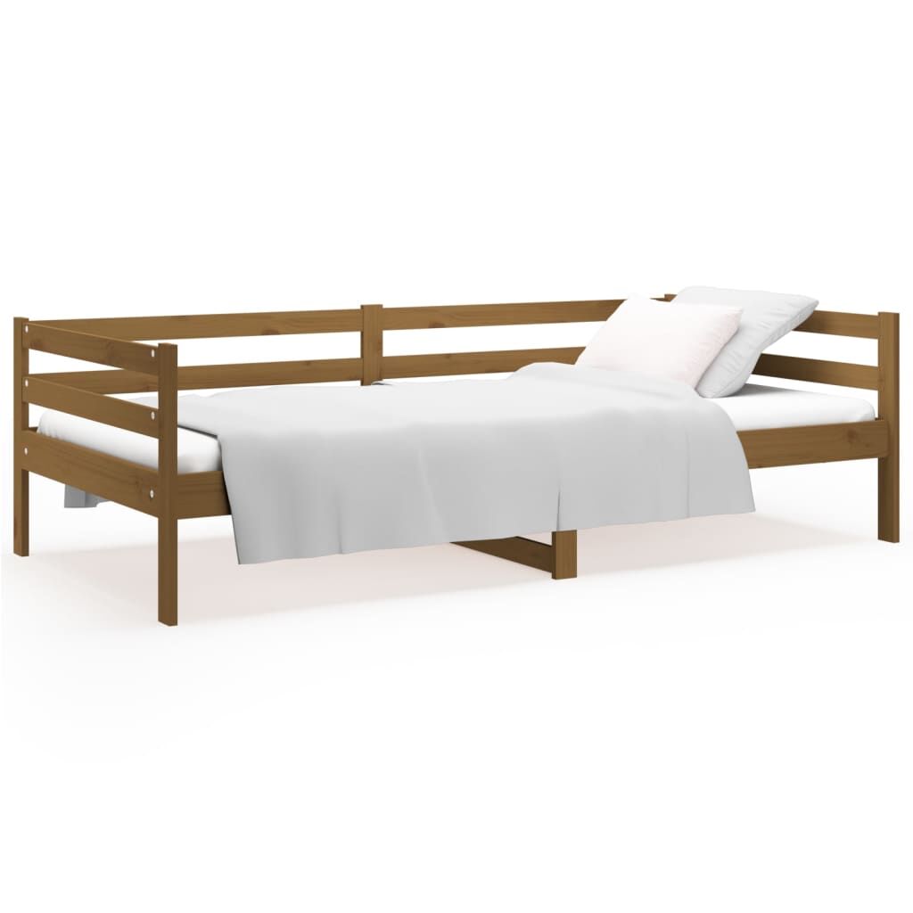 Day Bed without Mattress Honey Brown 90x190 cm Solid Wood Pine Price
