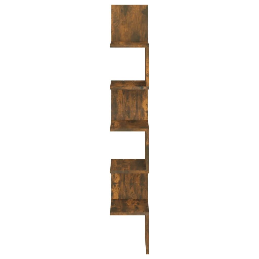 Wall Corner Shelf Smoked Oak 20x20x127.5 cm Engineered Wood Price
