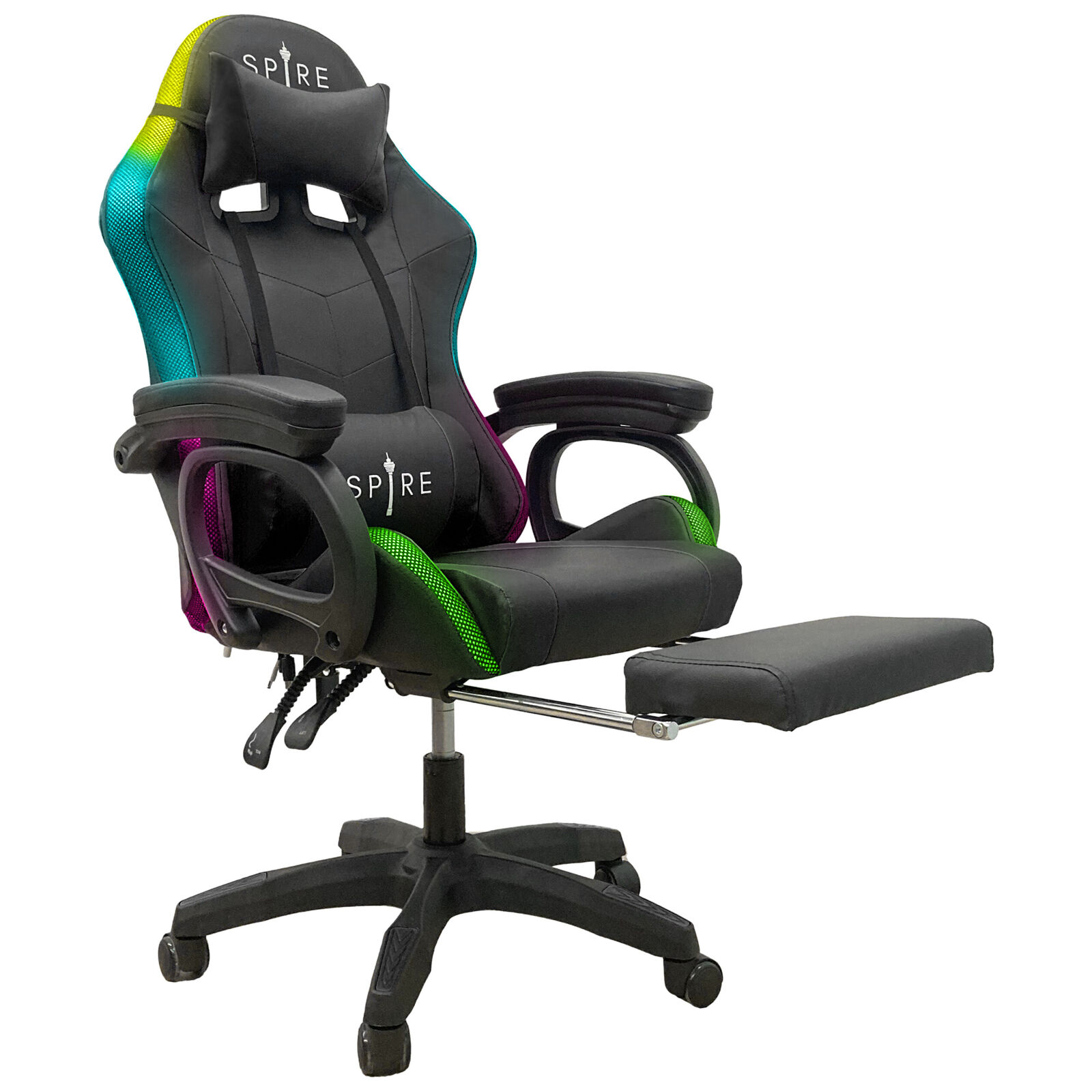 Spire Onyx LED Massage Gaming Chair - Black Price