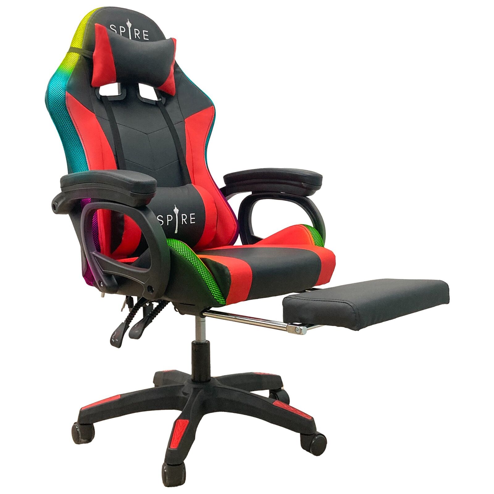 Spire Onyx LED Massage Gaming Chair - Red and Black Price