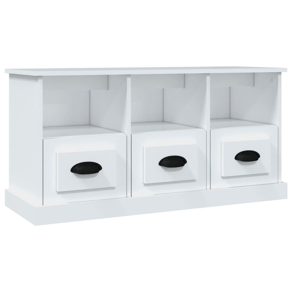 TV Cabinet White 100x35x50 cm Engineered Wood Price