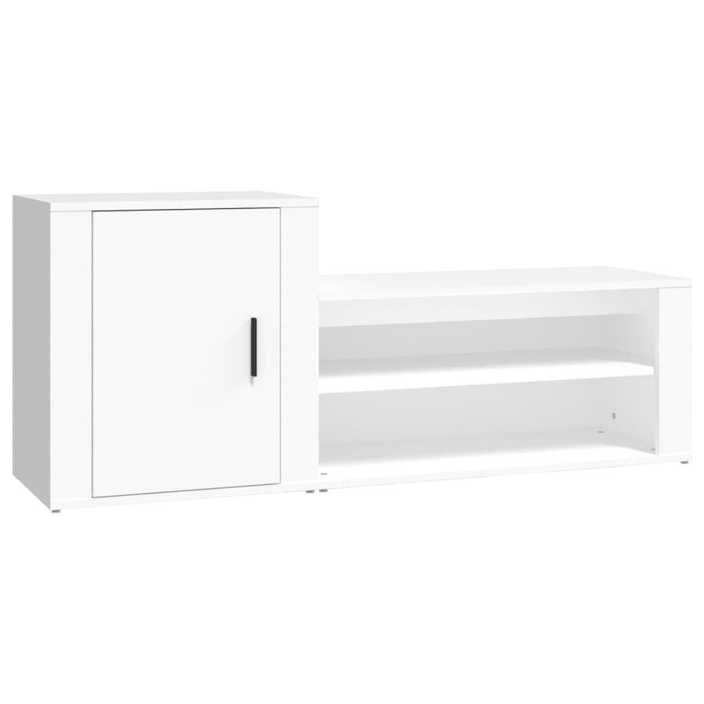 Shoe Cabinet White 130x35x54 cm Engineered Wood Price