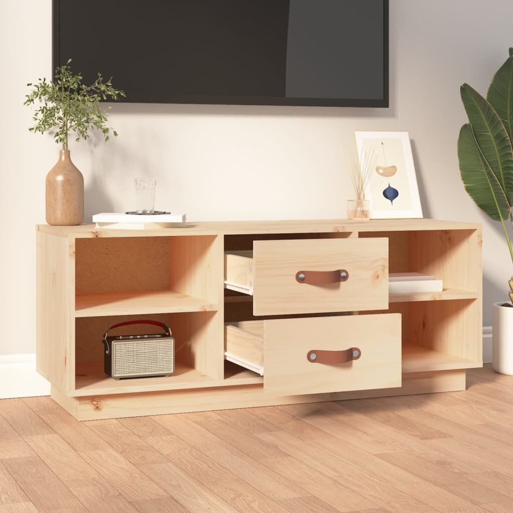 TV Cabinet 100x34x40 cm Solid Wood Pine Price
