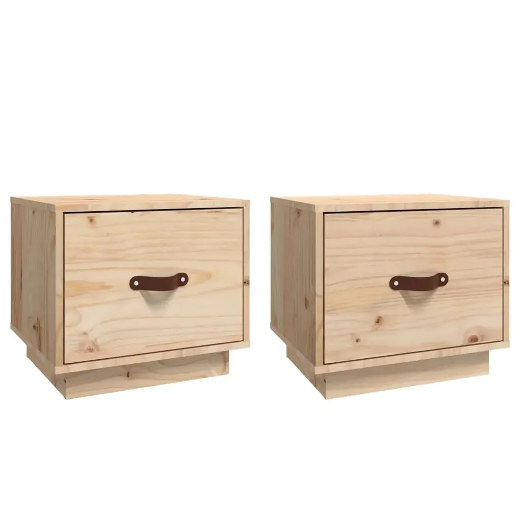 Bedside Cabinets 2 pcs 40x34x35 cm Solid Wood Pine Price