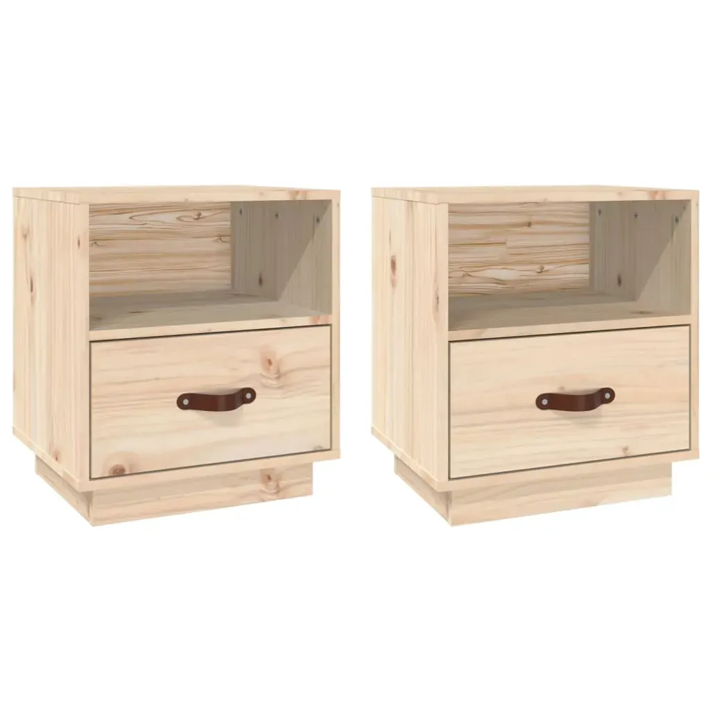 Bedside Cabinets 2 pcs 40x34x45 cm Solid Wood Pine Price