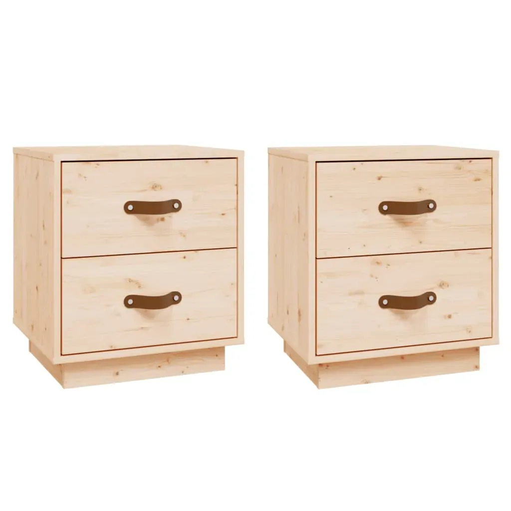Bedside Cabinets 2 pcs 40x34x45 cm Solid Wood Pine Price