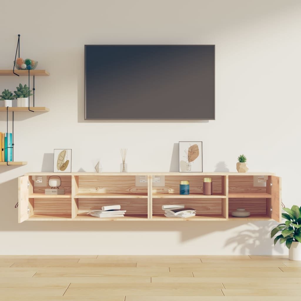 Wall Cabinets 2 pcs 80x30x30 cm Solid Wood Pine Price
