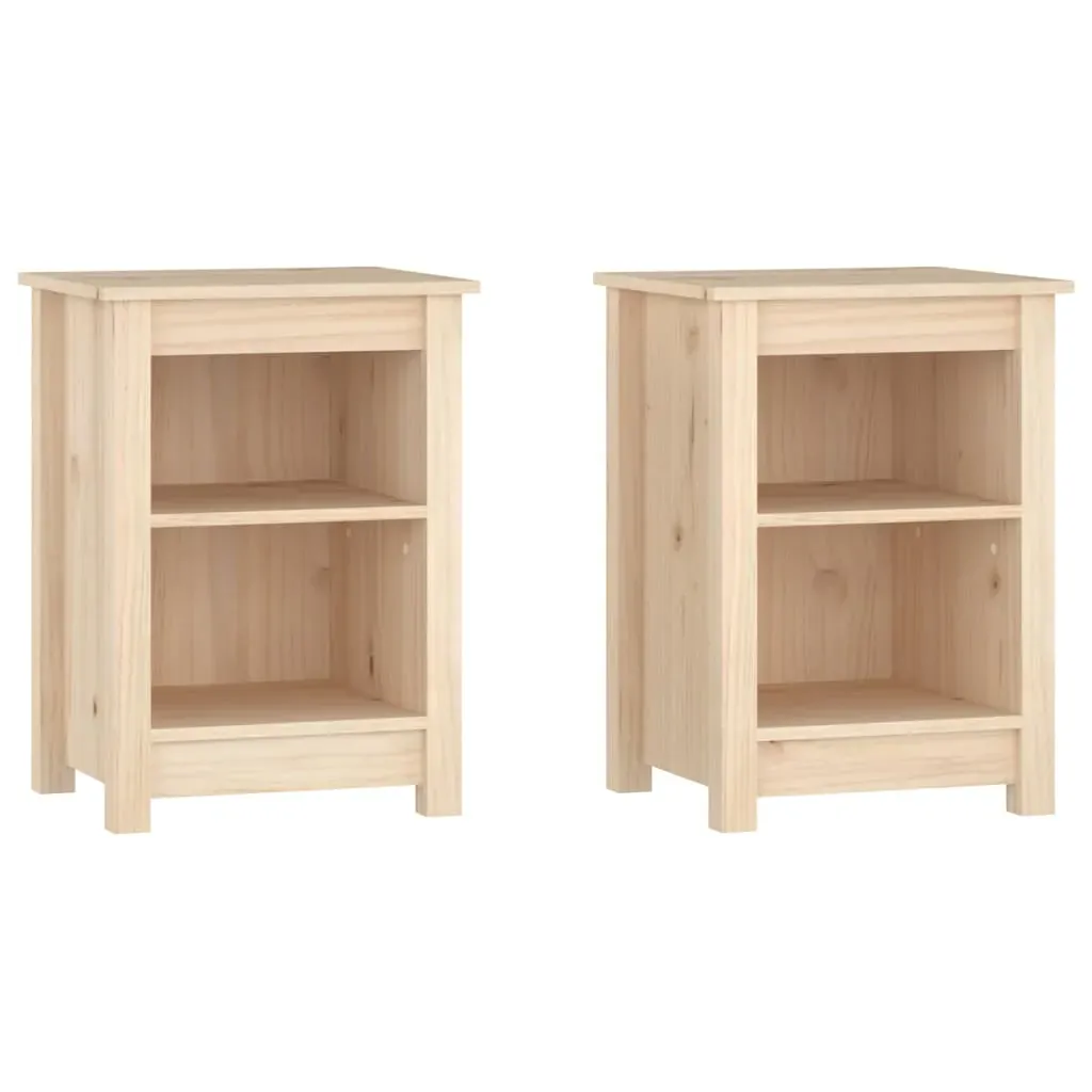 Bedside Cabinets 2 pcs 40x35x55 cm Solid Wood Pine Price