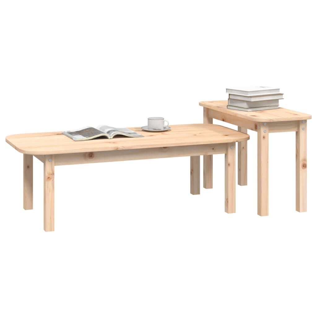 2 Piece Coffee Table Set Solid Wood Pine Price