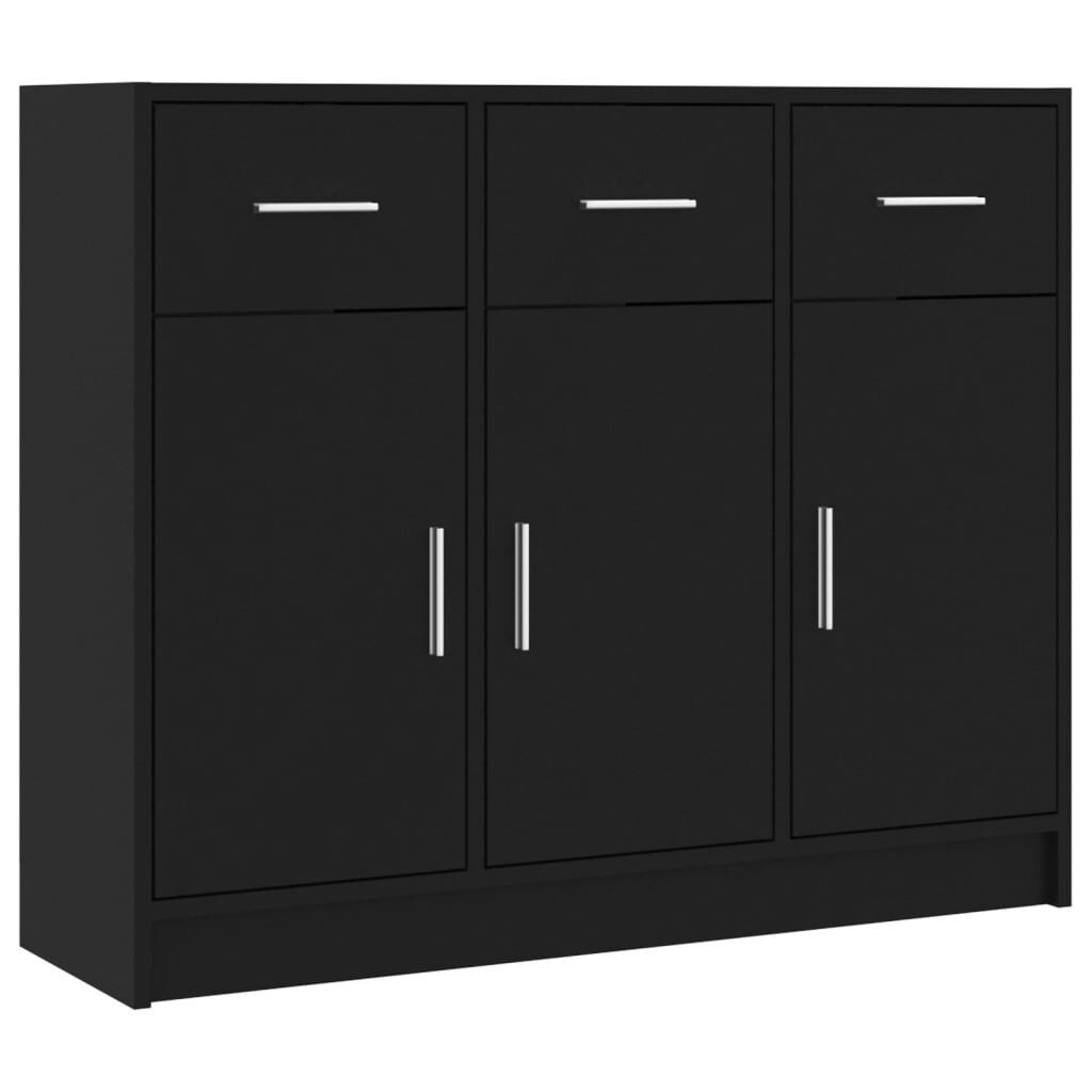 Sideboard Black 91x28x75 cm Engineered Wood Price