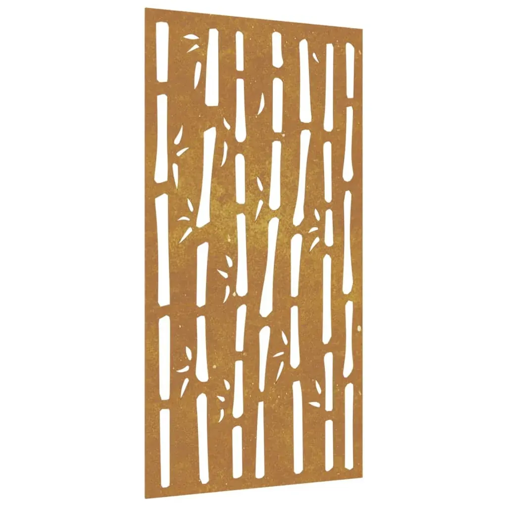 Garden Wall Decoration 105x55 cm Corten Steel Bamboo Design Price
