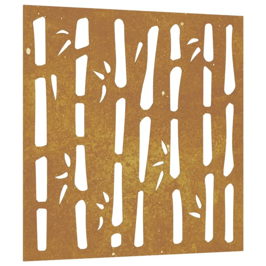 Garden Wall Decoration 55x55 cm Corten Steel Bamboo Design Price