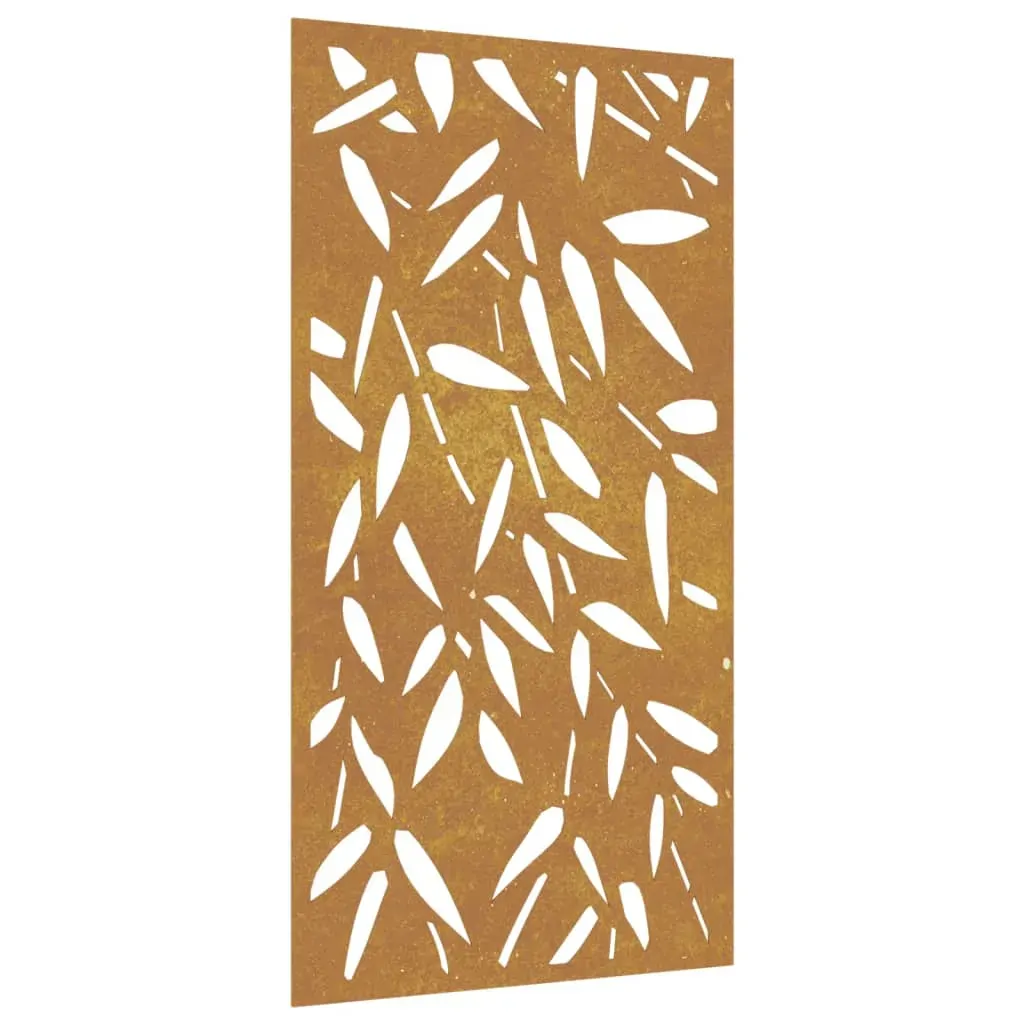 Garden Wall Decoration 105x55 cm Corten Steel Bamboo Leaf Design Price