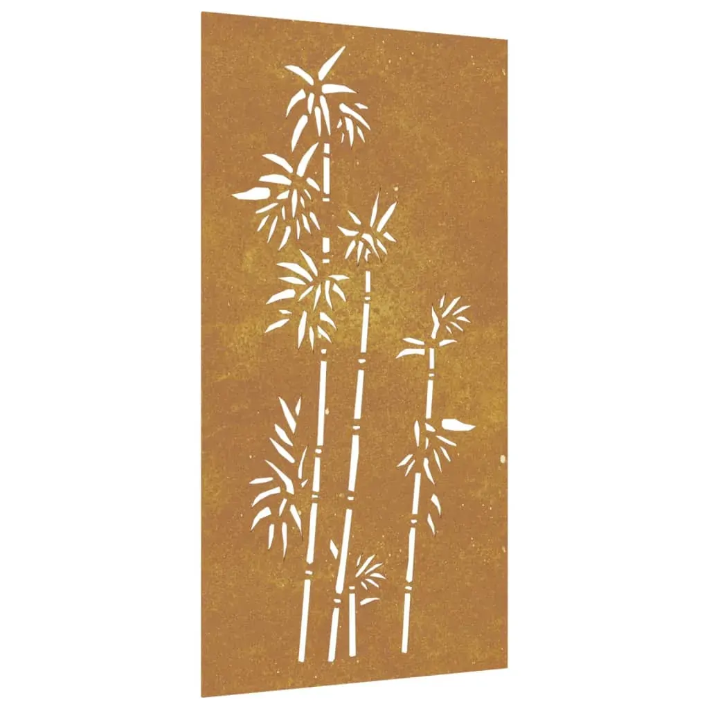 Garden Wall Decoration 105x55 cm Corten Steel Bamboo Design Price